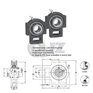 2x 1 1/8 in Take Up Units Cast Iron UCT206-18 Mounted Bearing UC206-18 + T206