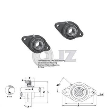 2x 1in 2-Bolts Flange Units Cast Iron SBFL205-16 Mounted Bearing SB205-16G+FL205