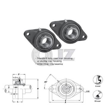 2x 40 mm 2-Bolts Flange Units Cast Iron UCFT208 Mounted Bearing UC208 + FT208