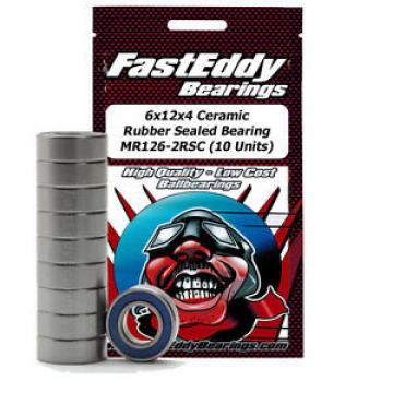 6x12x4 Ceramic Rubber Sealed Bearing MR126-2RSC (10 Units)