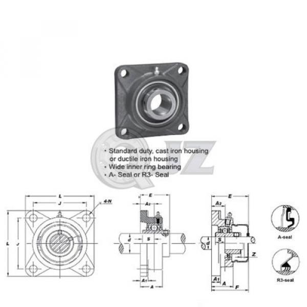 20 mm Square Flange Units Cast Iron UCF204 Mounted Bearing UC204+F204 New QTY:1 #2 image