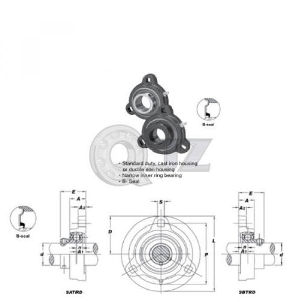 1 in 3-Bolt Flange Units Cast Iron SBTRD205-16 Mounted Bearing SB205-16+TRD205 #2 image