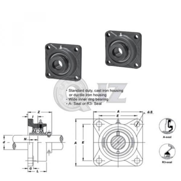 2x 3 in Square Flange Units Cast Iron HCFS215-48 Mounted Bearing HC215-48+FS215 #4 image