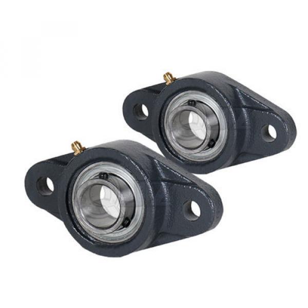 2x 1in 2-Bolts Flange Units Cast Iron SBFL205-16 Mounted Bearing SB205-16G+FL205 #1 image